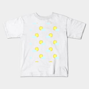 Sun and Clouds Pattern 2 Kids T-Shirt